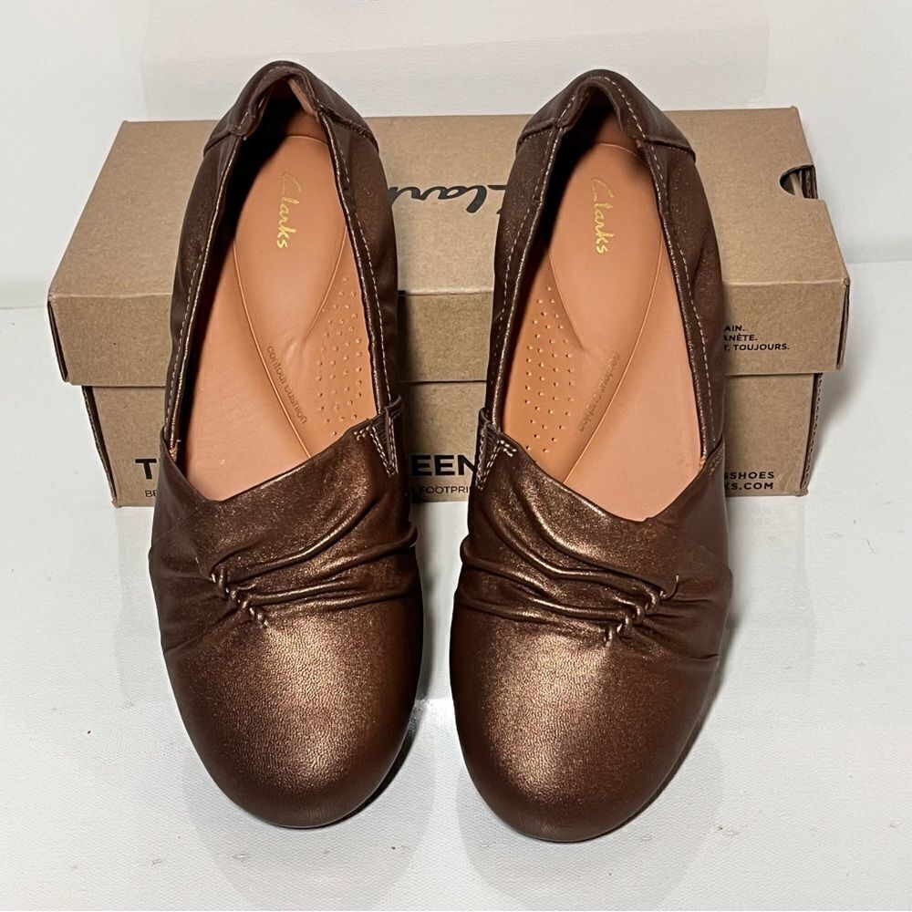 Clarks Rena Way Leather Flats - Picture 3 of 7